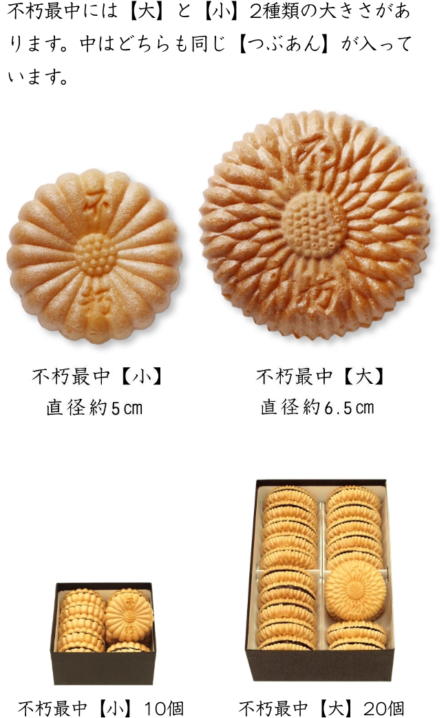 7800えん もなか様 不朽園の看板商品・自家製餡の最中